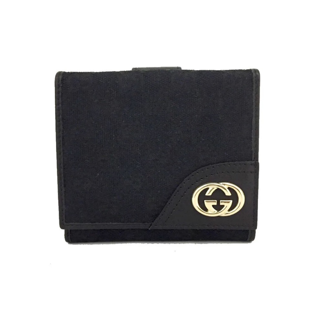 Authentic GUCCI Interlocking GG Logo Canvas Leather Bifold Wallet EUC - Picture 8 of 8